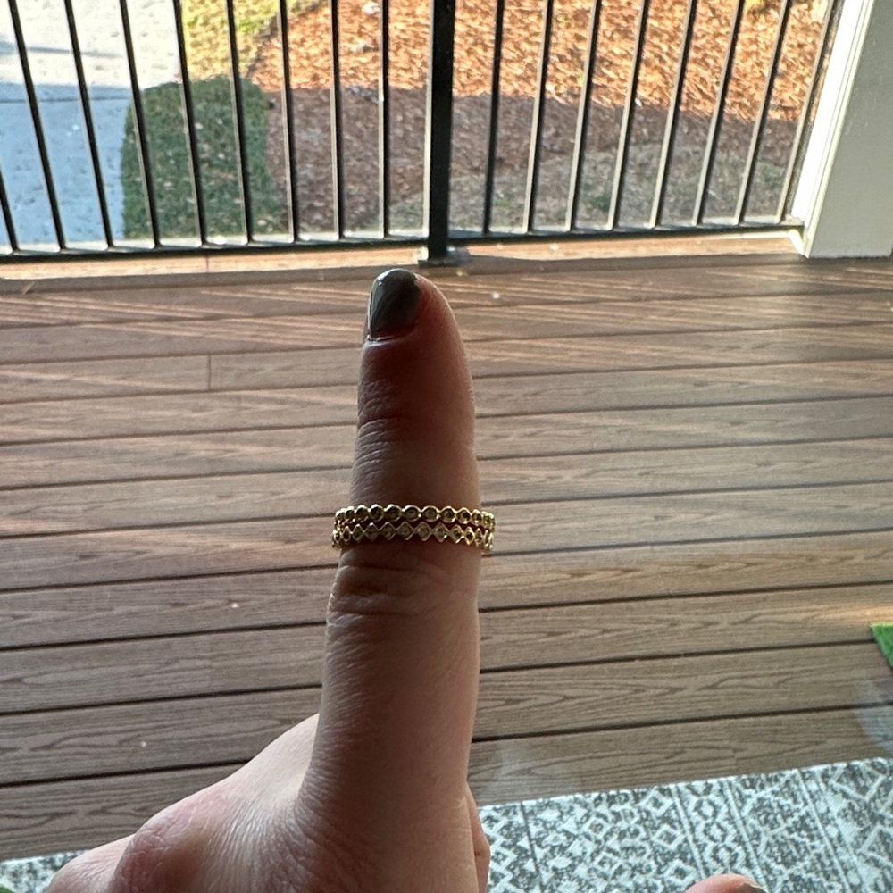2 Gorjana Gold Band Rings Stackable Size 7